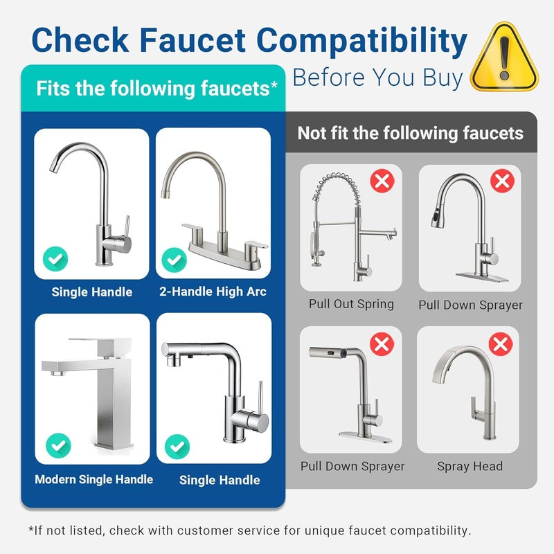 LCF 360° Rotating Stainless-Steel Faucet Water Filter - High Flow, Mineral-Enhanced Tap Water Filter, Reduces Chlorine, Heavy Metals and Bad Taste, Easy Install, 320 Gallons, Kitchen Sink Ideal - Image 3